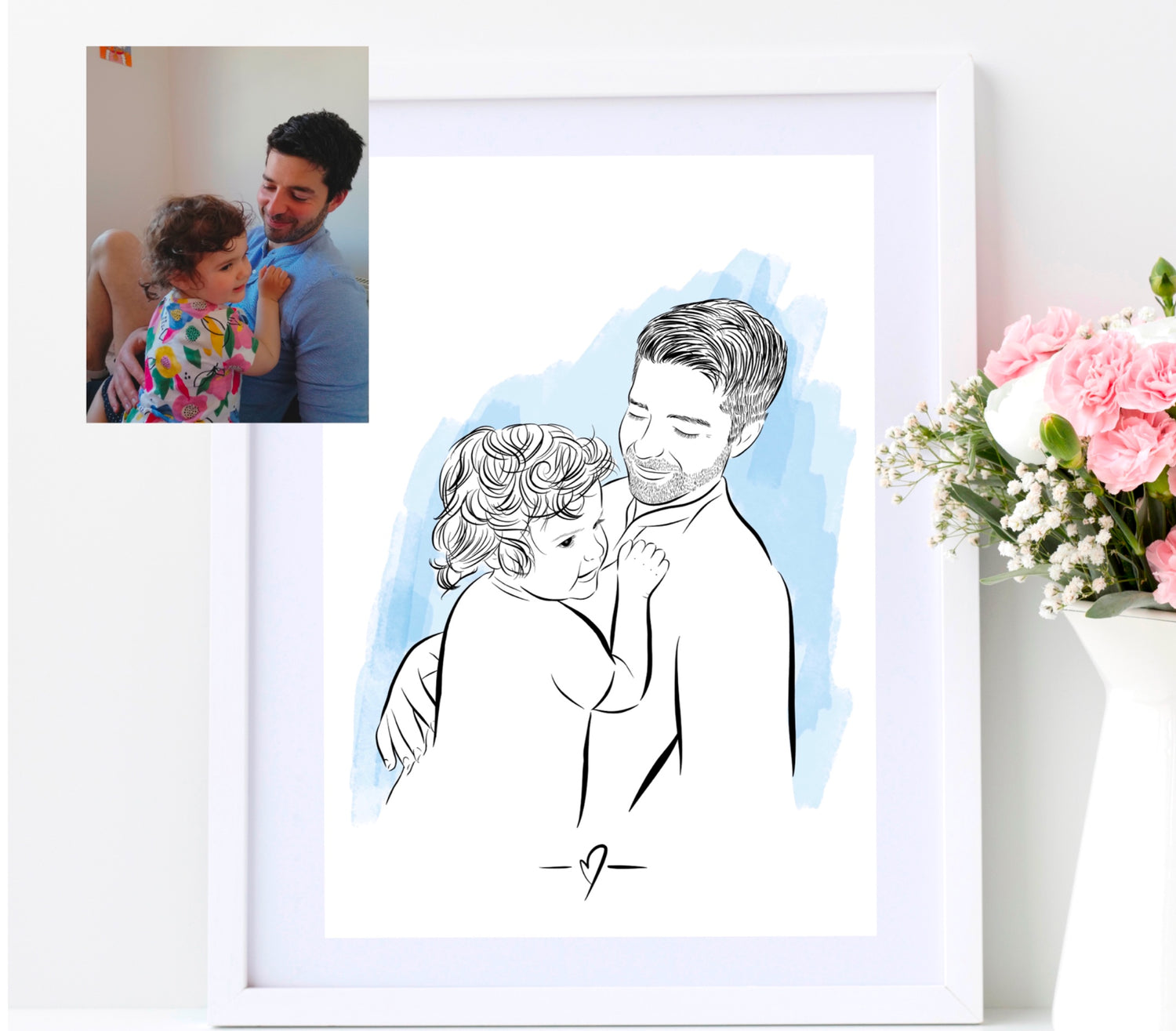 Father And Child Line Art Portraits