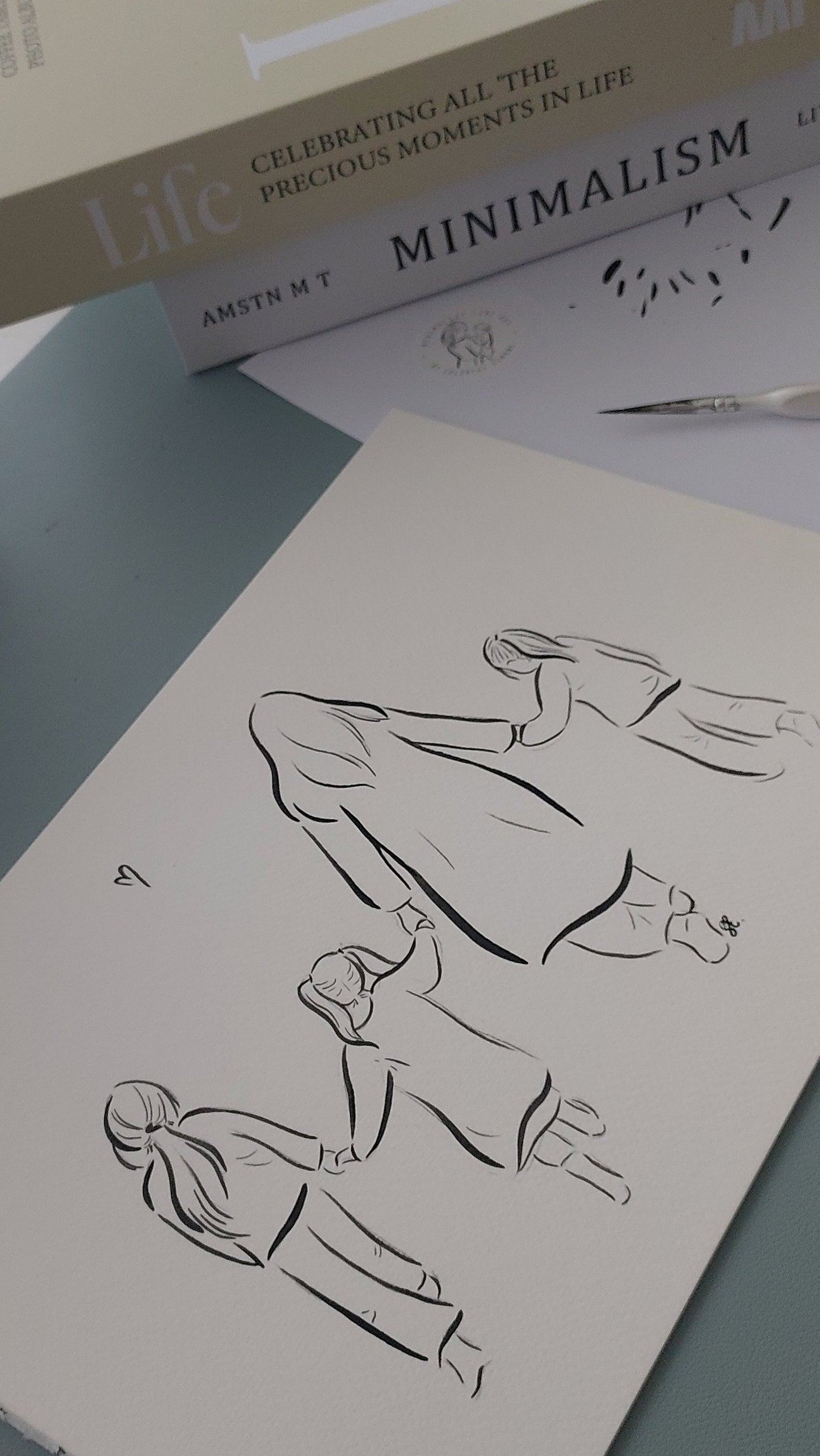 Hand-Drawn Ink Silhouette Portrait