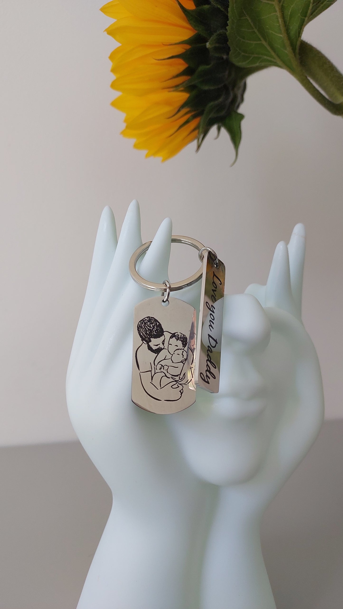 Custom Keyring - Faceless Portrait from your photo