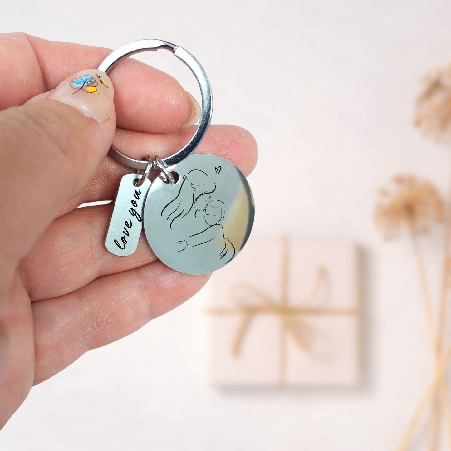Custom Keyring - Faceless Portrait from your photo