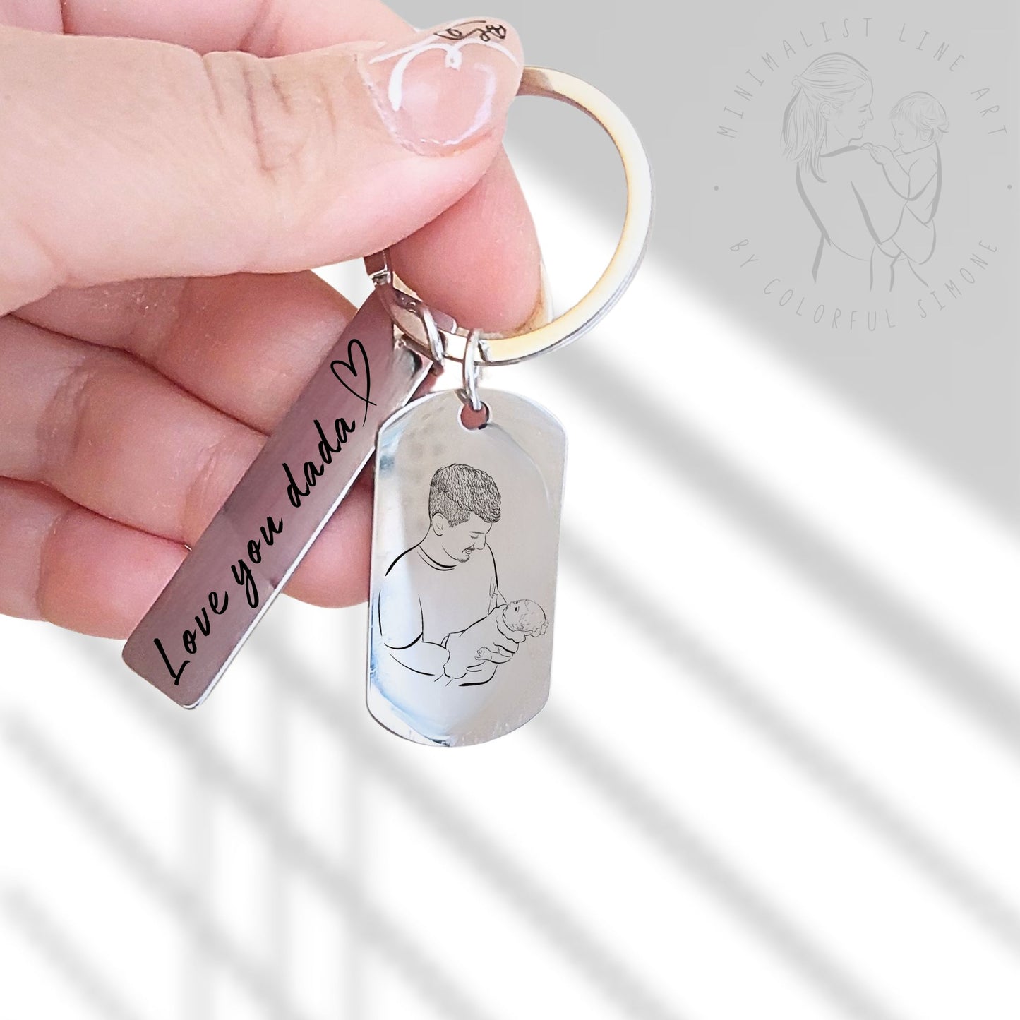 Custom Keyring - Faceless Portrait from your photo
