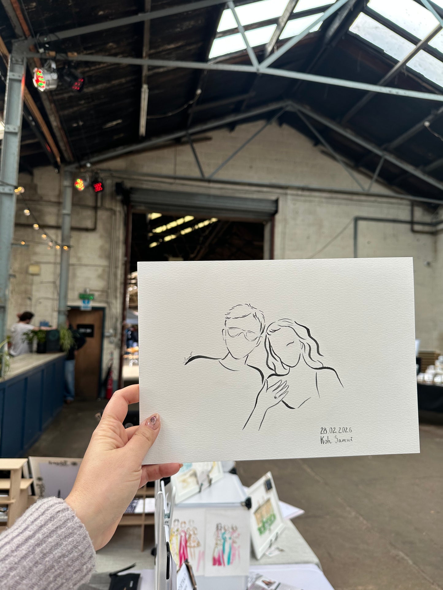 Hand-Drawn Ink Silhouette Portrait