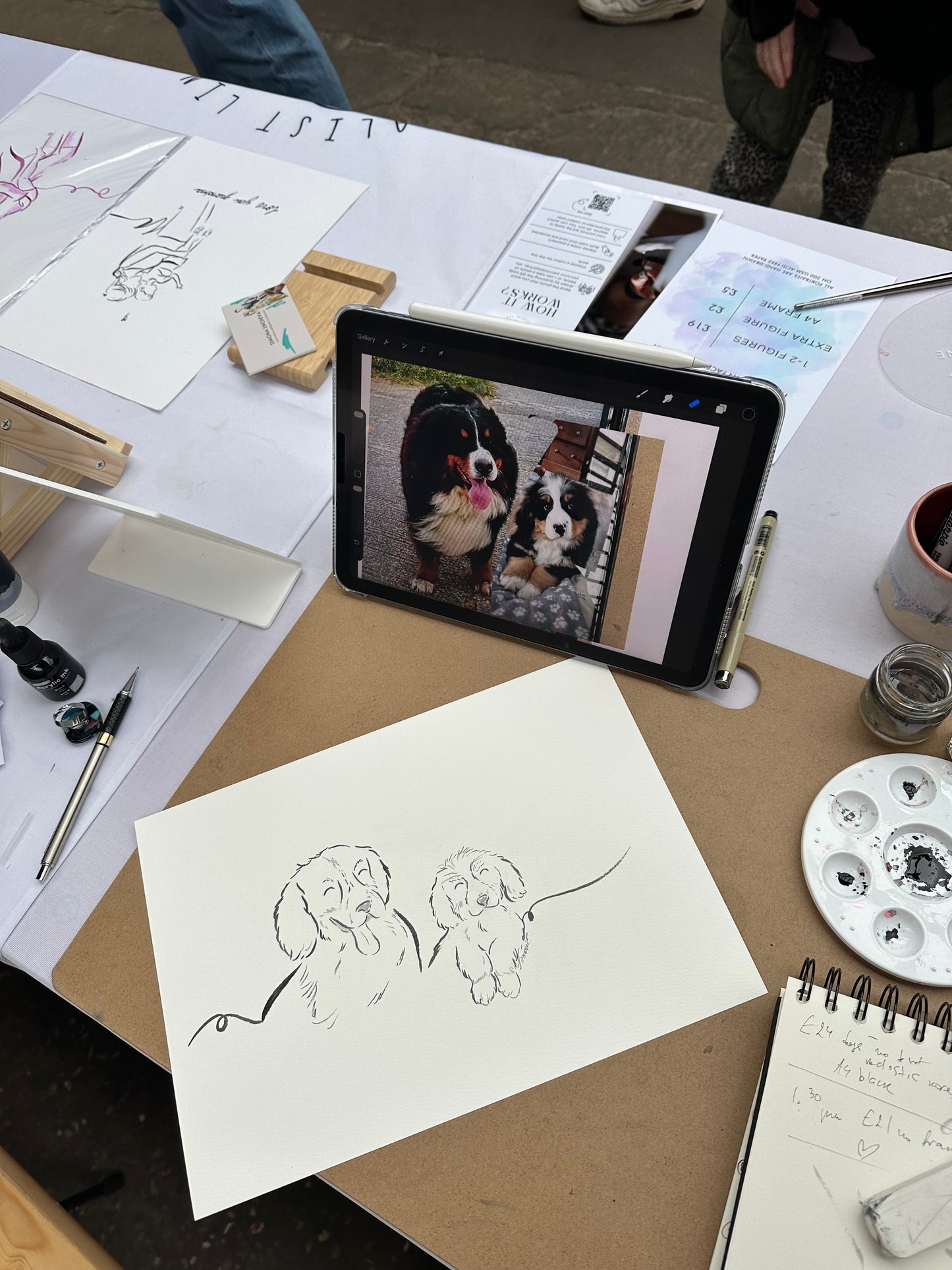 Hand-Drawn Ink Silhouette Portrait