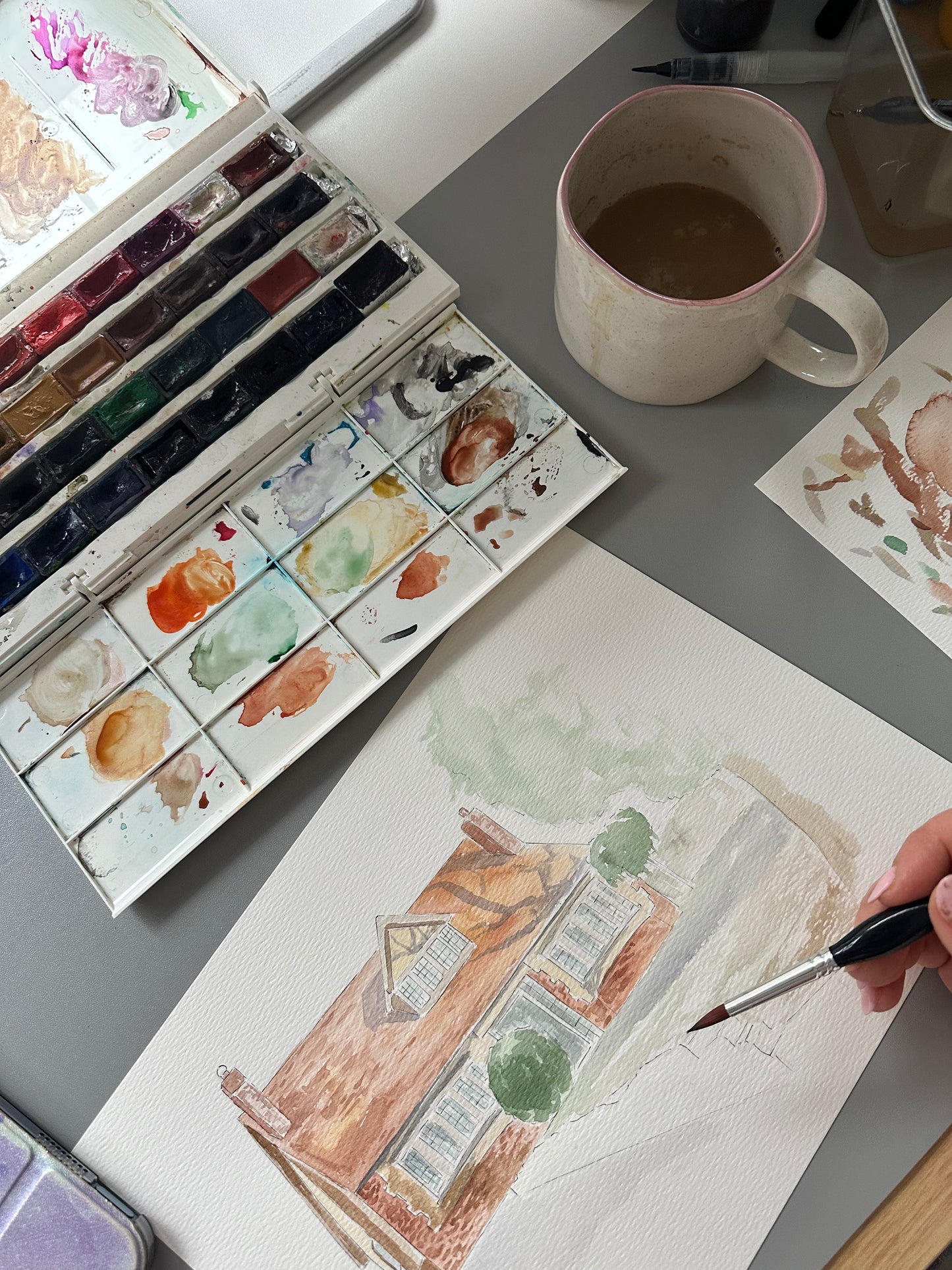 Original Watercolour House Illustration