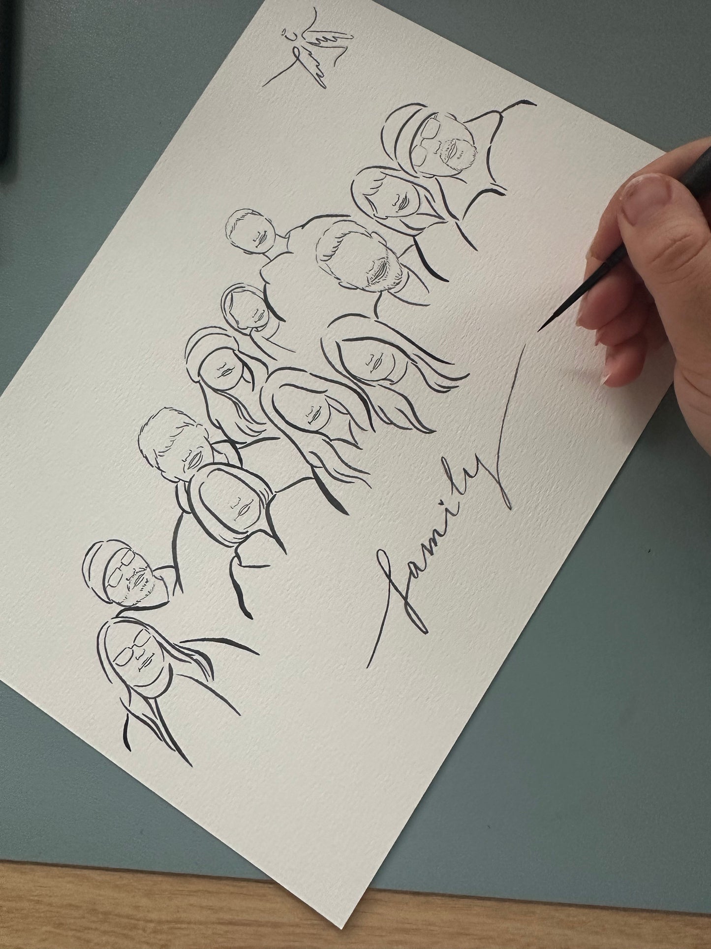 Hand-Drawn Ink Silhouette Portrait