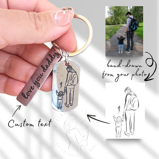 Custom Keyring - Faceless Portrait from your photo