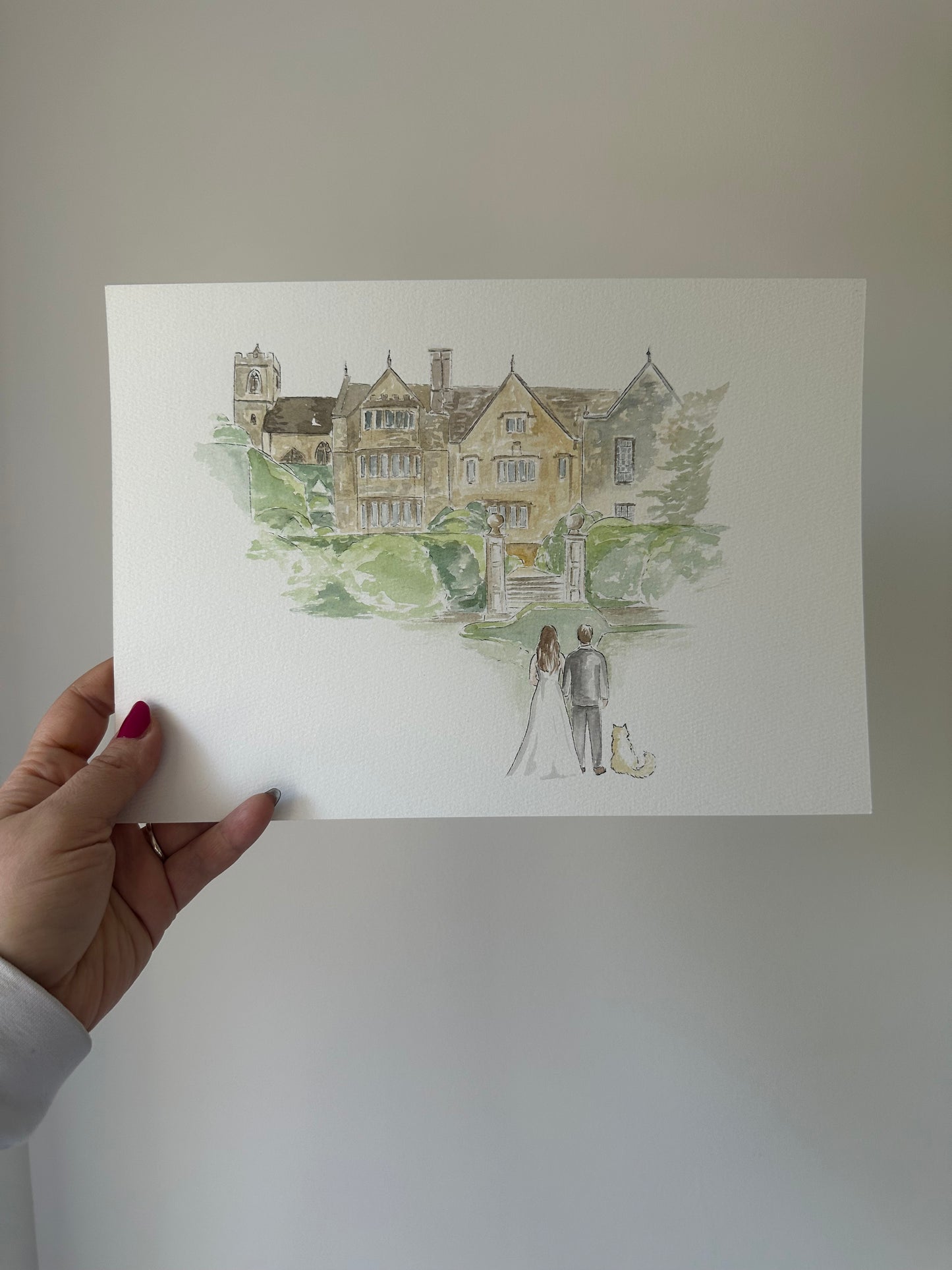 Bespoke Watercolour Wedding Venue Illustration
