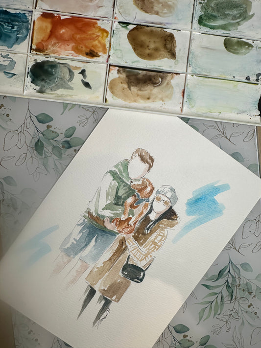 Custom Watercolour Family Portrait