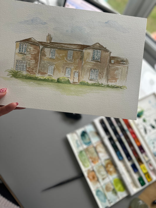 Bespoke Watercolour Wedding Venue Illustration