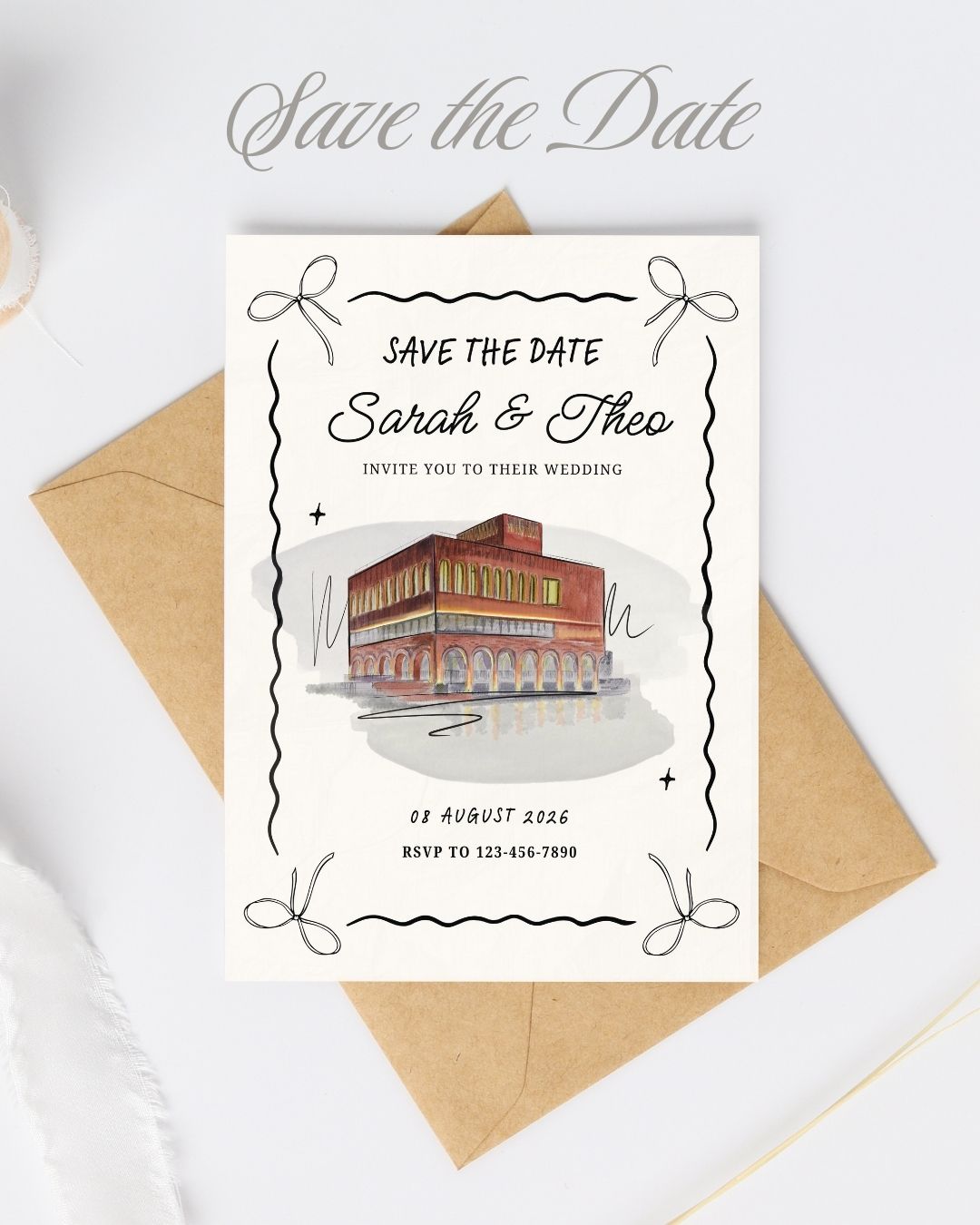 Bespoke Watercolour Wedding Venue Illustration
