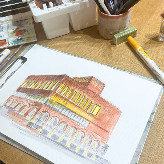 Bespoke Watercolour Wedding Venue Illustration