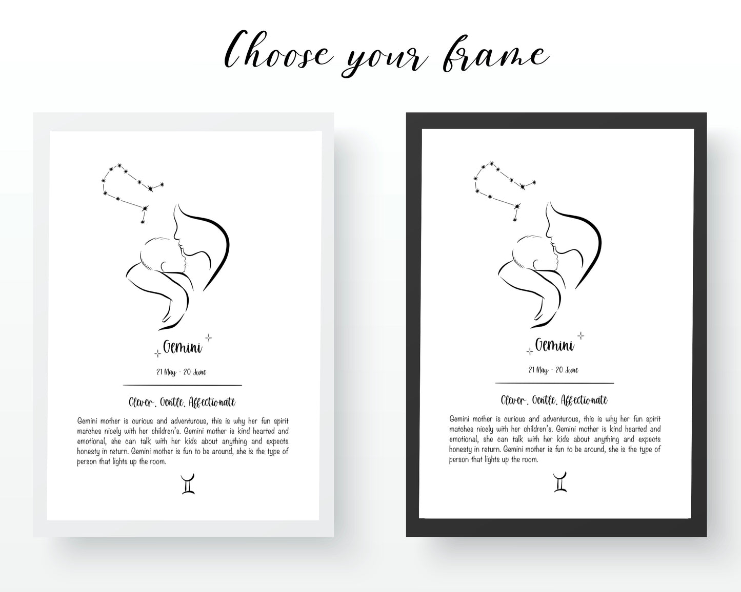 Gemini Mother Zodiac Illustration