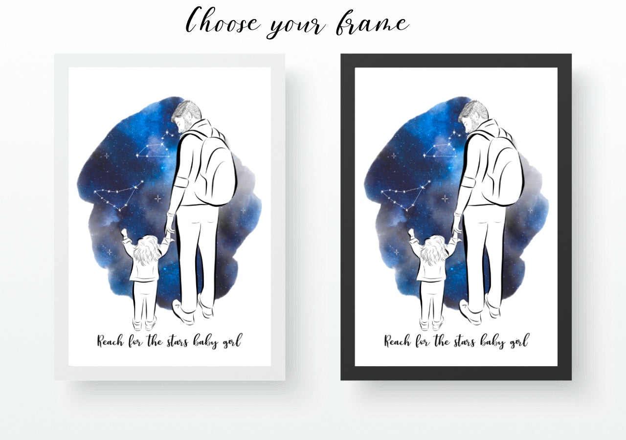 Custom Zodiac Daddy and Child Portrait