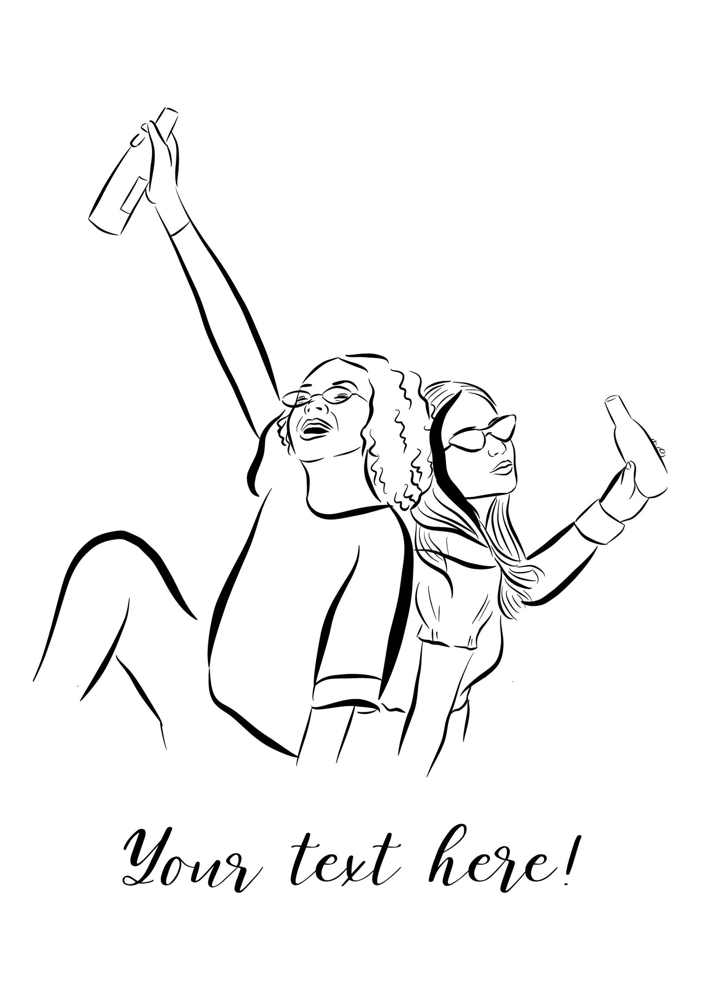 Custom Best Friends Portrait From Photo