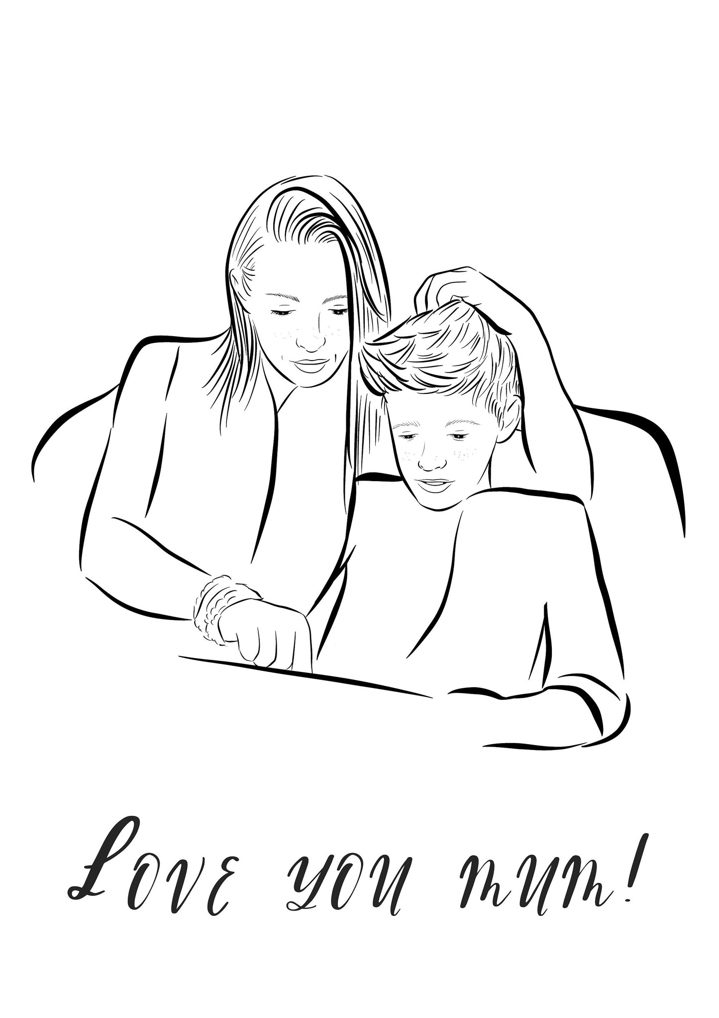 Custom Mother And Son Portrait From Photo