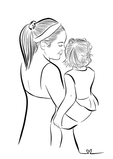 Custom Mother And Daughter Portrait From Photo
